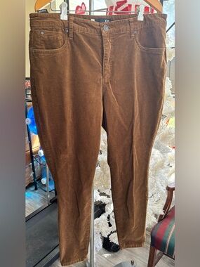 Kut from the Kloth Diana Skinny Chocolate Corduroy Pants Size 16W - EUC